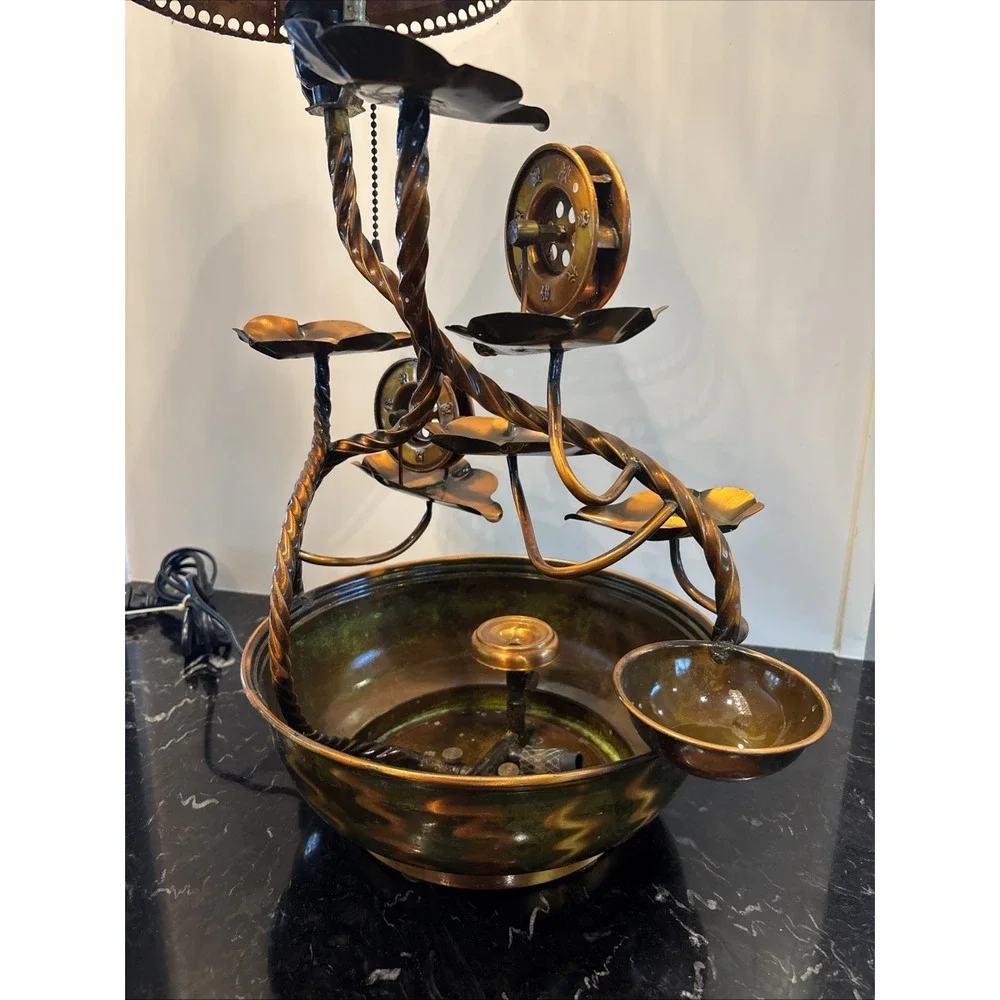 Copper Water Wheels Fountain & Lamp- Feng Shui Sphere